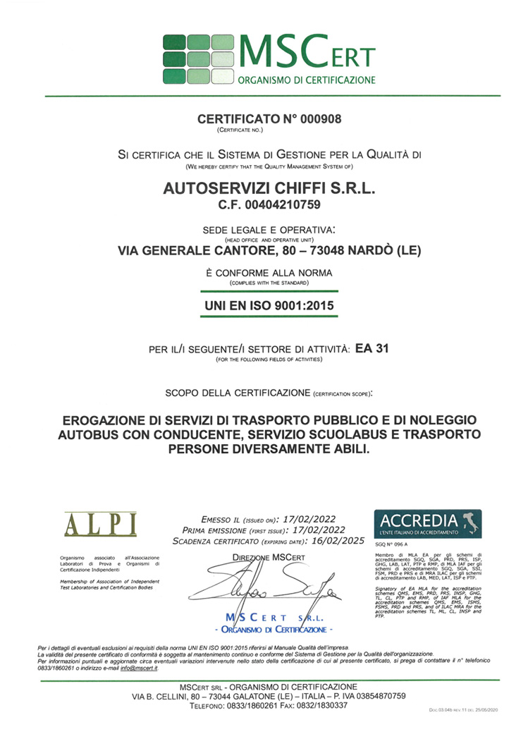 certificazione ISO 9001